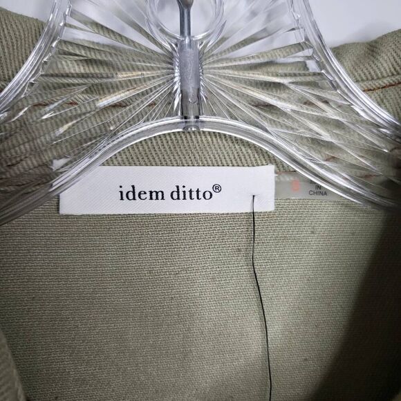 Idem ditto Utility Button Front Belted Mini Shirt Dress in Sage Size Small - Picture 9 of 10